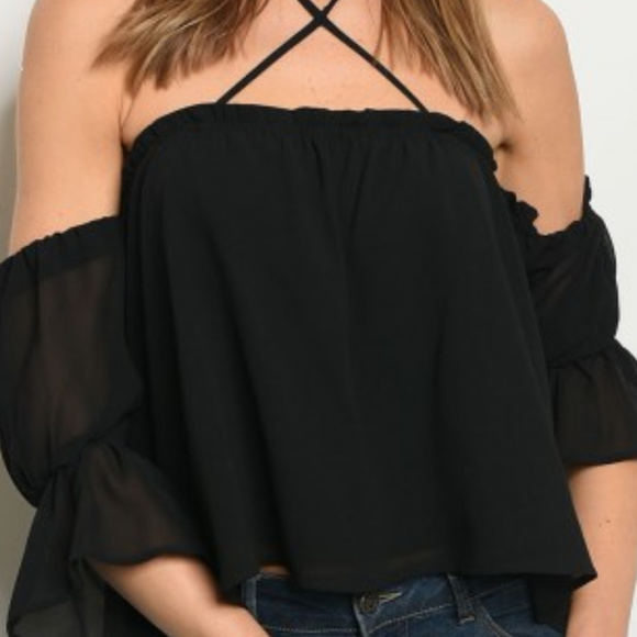 Halter neck tie chiffon blouse @LAST ONE - Picture 2 of 5